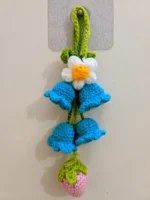 Handmade Crochet Hanging Flower Decoration with Strawberry - Image 7