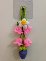 Handmade Crochet Hanging Flower Decoration with Strawberry - Image 5