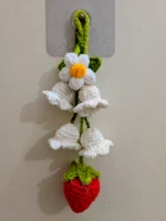 Handmade Crochet Hanging Flower Decoration with Strawberry - Image 4