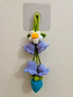 Handmade Crochet Hanging Flower Decoration with Strawberry - Image 3